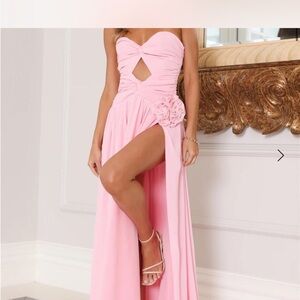 Elegant Pink Strapless Dress